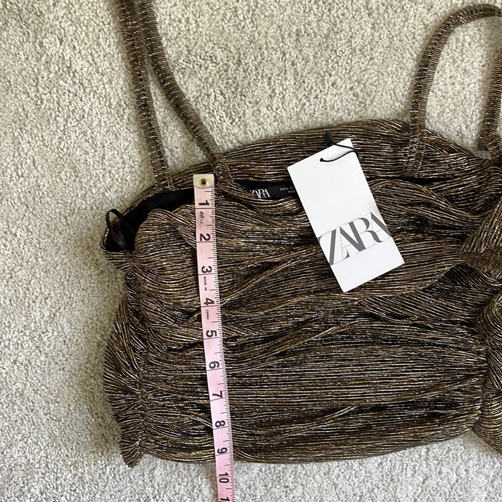 Zara Gold Thread Ruffled Top - Picture 11 of 12